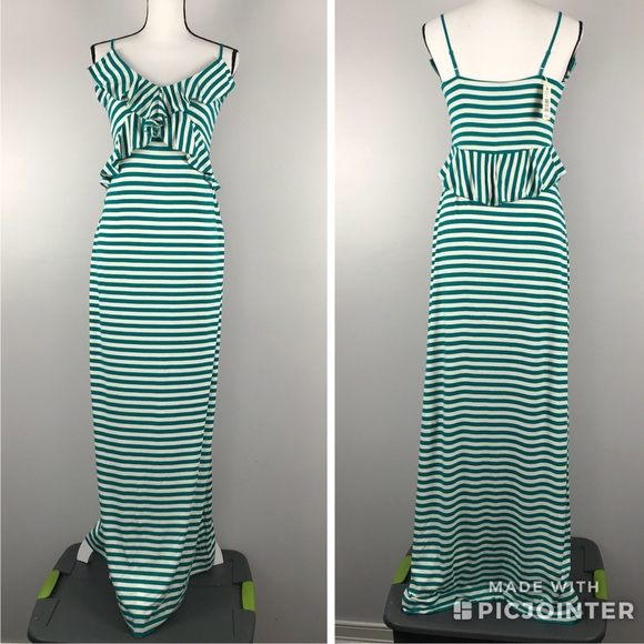 max studio striped maxi dress